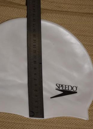Белая силиконовая шапочка для плаванья speedo англия 56/57 р.3 фото