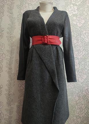 Onstage collection преміум бренд кардиган пальто вовна шкіра