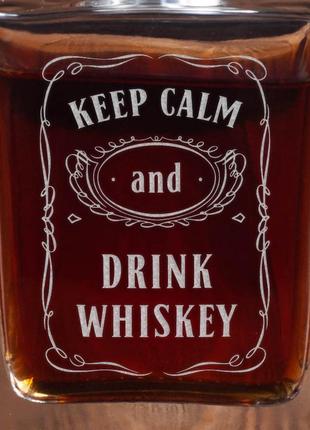 Графин "keep calm and drink whiskey", англійська, крафтова коробка3 фото