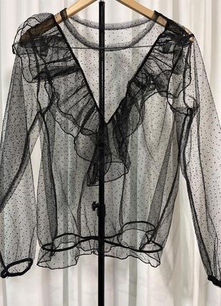 Блуза прозора з жабо (розпродаж❗️