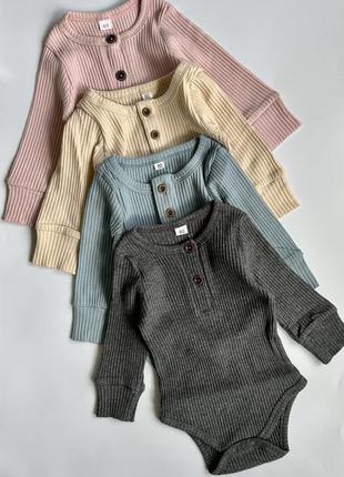 Боді з рукавом в рубчик