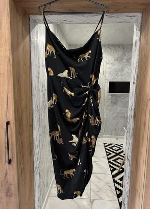 Сукня комбінація плаття леопард в білизняному стилі шовкове4 фото