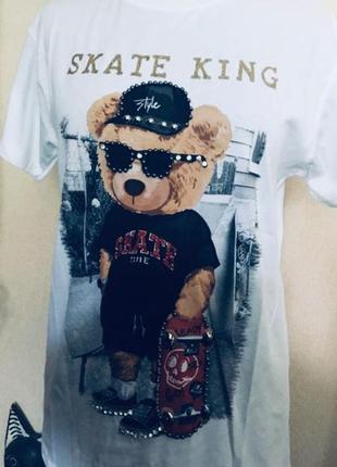 🔥 футболка 🔥 принт ведмедик бавовна туреччина1 фото