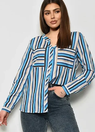 Полосатая рубашка в полоску с принтом