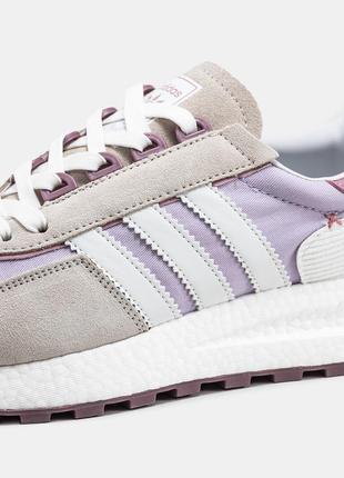 Кроссовки adidas retropy e5 серые с фиолетовым женские9 фото