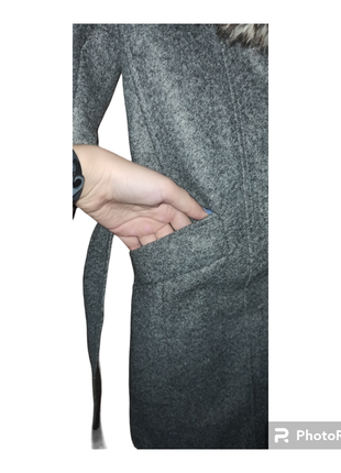Пальто жіноче тепле  зі знімним хутром5 фото