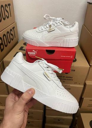 Кроссовки puma cali white белые женские / мужские3 фото