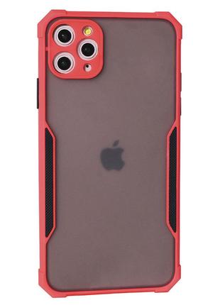 Matte tpu plastic case with frame  — iphone 11 pro — red