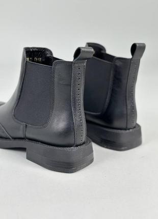 Кожа и лак. идеальные челси ботинки женские черные ботинки6 фото