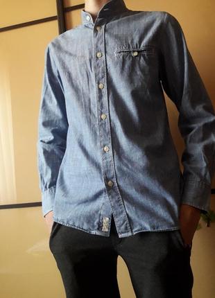 Стильна джинсова сорочка 😎 на хлопчика підлітка 13-15р. 4