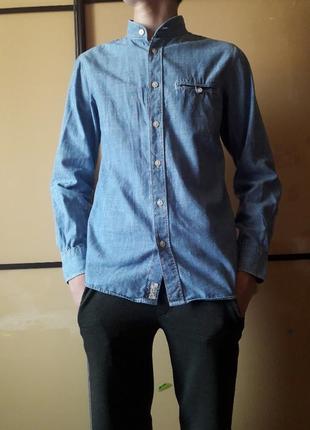 Джинсовая стильная рубашка 😎 на мальчика  подростка 13-15лет5 фото
