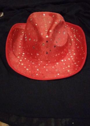 Ковбойская шляпа (стетсон) красный3 фото