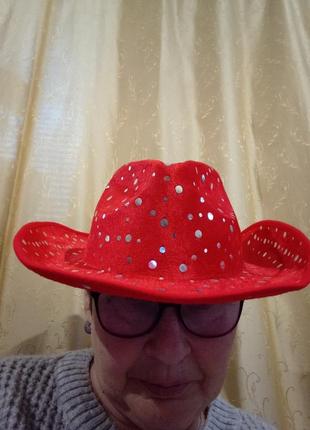 Ковбойская шляпа (стетсон) красный2 фото