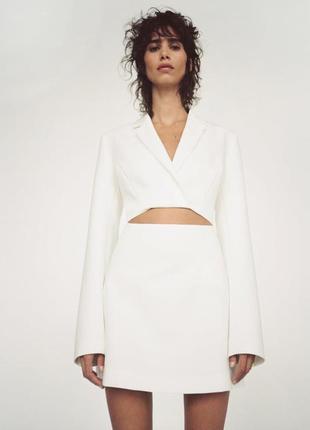 Платье-пиджак белое zara new