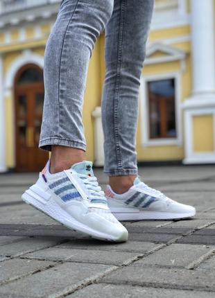 Прекрасные женские кроссовки adidas zx500 rm commonwealth белые1 фото