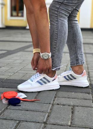 Прекрасные женские кроссовки adidas zx500 rm commonwealth белые5 фото