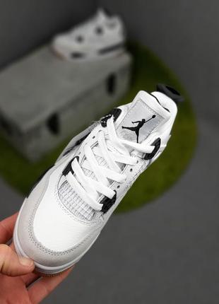 Nike air jordan 4 sb белые с черным кроссовки женские кожаные топ качество найк джордан осенние весенние демисезонные демисезонные кожа найк джордан9 фото