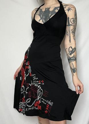 Платье туника на завязках вышитое винтаж y2k готическое3 фото