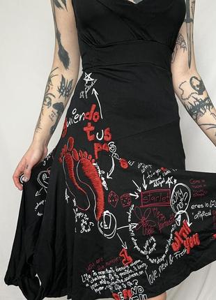 Платье туника на завязках вышитое винтаж y2k готическое5 фото