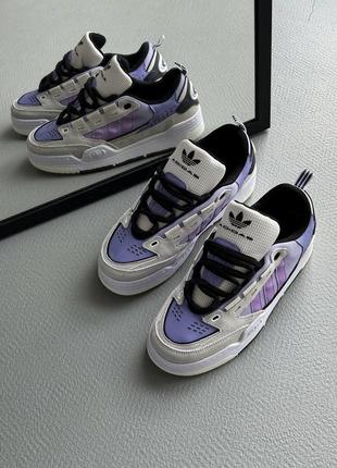 Нереально стильные женские кроссовки adidas adi2000 white violet сиреневые4 фото