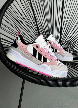 Крутейшие женские кроссовки adidas adi2000 white pink розовые