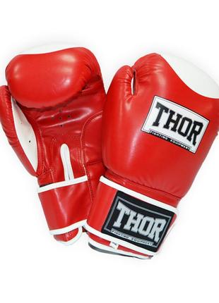 Боксерские перчатки thor competition (leather) red