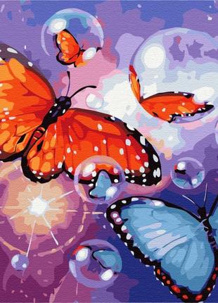 Картина по номерам "мильные бабочки" от