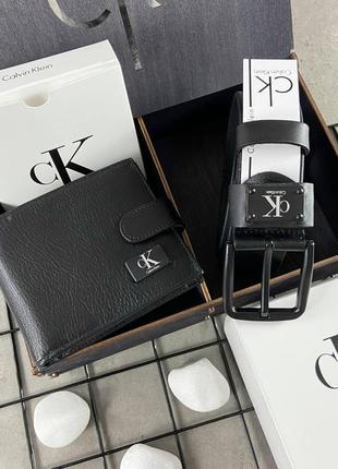 Подарочный набор 🎁 кожаный кошелек и ремень calvin klein