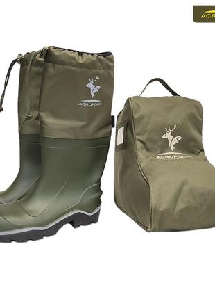 Гумові чоботи чоловічі для активного відпочинку, риболовлі, полювання. гумовці acropolis мч-1с. розмір 41