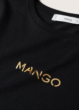 Футболка, футболка з лого, футболка mango, футболка с логотипом хлопок трикотаж3 фото