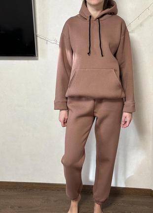 Sale❗️спортивный костюм на флисе коричневый новый