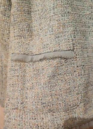 Жакет пиджак текстурный ретро бирюза2 фото