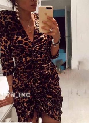 Леопардовое платье zara3 фото