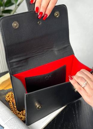 Сумка женская черная стильная pinko classic love bag icon simply черная с золотой цепочкой8 фото