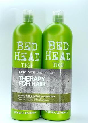 Набор для укрепления нормальных волос tigi bed head re-energize shm/750ml + cind/750ml