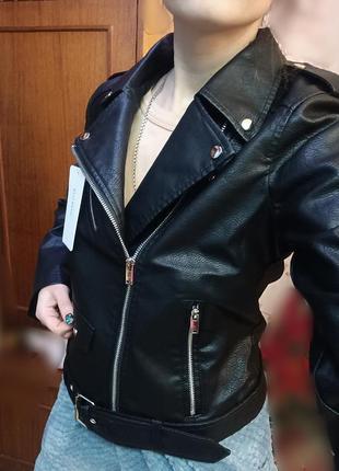 Байкерская куртка aftf basic кожанка косуха размер: s 42, m 44, l 467 фото