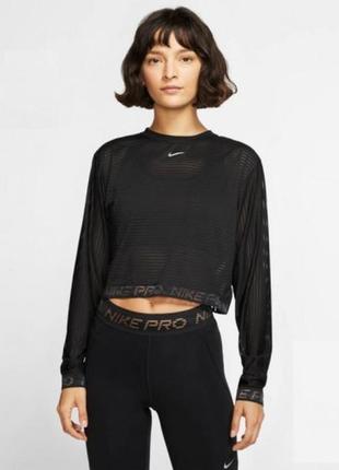 Кофта женская nike long-sleeve mesh crop top cj4175,  s1 фото