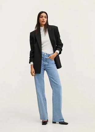 Блакитні джинси mango wide leg, джинси вайд