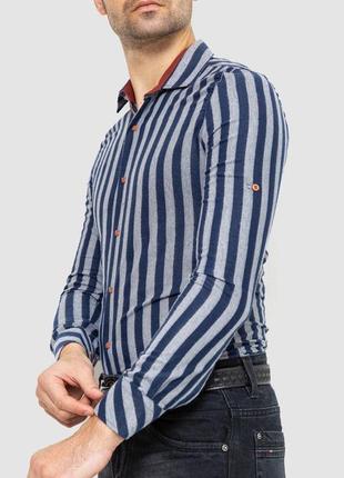 Рубашка мужская в полоску байковая, цвет серо-синий, 214r61-95-0013 фото