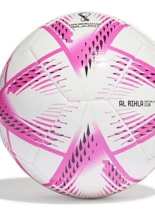Футбольный мяч adidas al rihla club ball бело-розовый h577873 фото