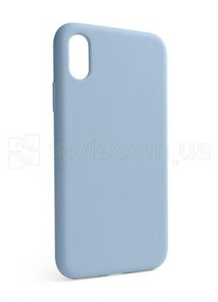 Чехол full silicone case для apple iphone x, xs light blue (05) (без логотипа)