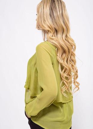 Офисная блуза с длинными рукавами, светло-зеленого цвета, 115r0384 фото