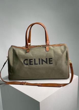 👜 women large voyage bag in textile with celine print and calfskin