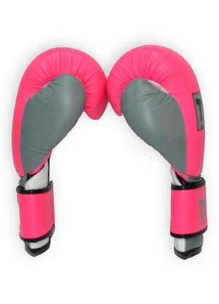 Боксерские перчатки thor typhoon (leather) pink-grey-wht2 фото