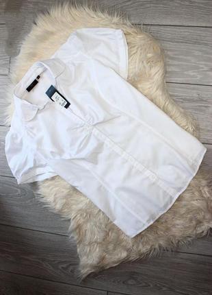 Рубашка рубашка белая офисная фонарик коттон, бангладеш, 16/44 (3272)3 фото