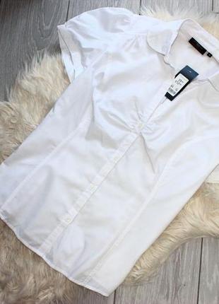 Рубашка рубашка белая офисная фонарик коттон, бангладеш, 16/44 (3272)1 фото