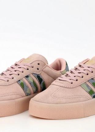 Жіночі модні замшеві кросівки,кеди adidas samba rose pink camo (37,38,39)6 фото