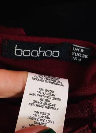 Миди платье бордо boohoo5 фото