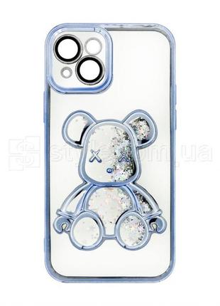 Чехол с мишкой для apple iphone 14 blue