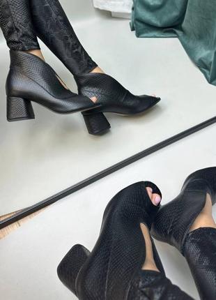 Эксклюзивные туфли босоножки из натуральной кожи и замши женские на каблуке2 фото
